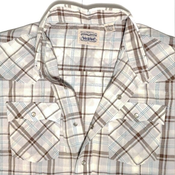Vintage Levis Strauss & Co. Western Snap Button L Short sleeve - Picture 2 of 8